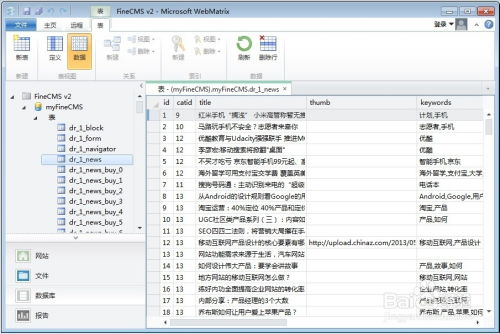 用微軟的webmatrix配置finecms網站
